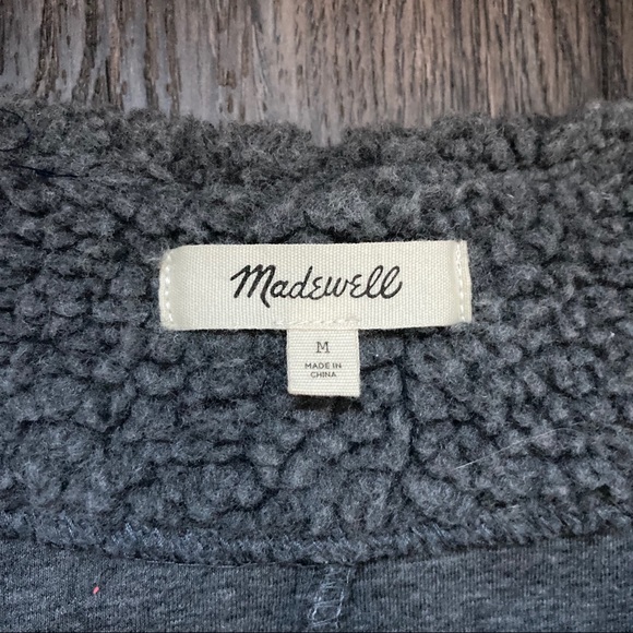 Madewell Oversized Grey Bonded Fleece Cocoon Coat - Picture 6 of 14